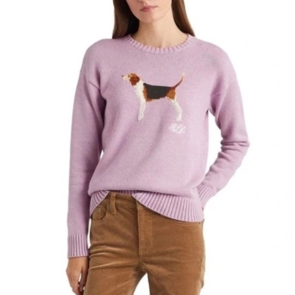 Ralph Lauren Intarsia-Knit Beagle Cotton Sweater M